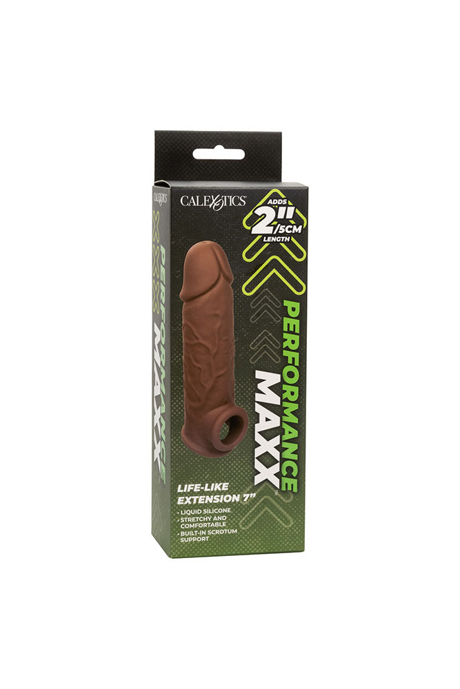 Cal Exotics -  Performance Maxx - Life-Like Penis Extension 7” - Brown - Stag Shop