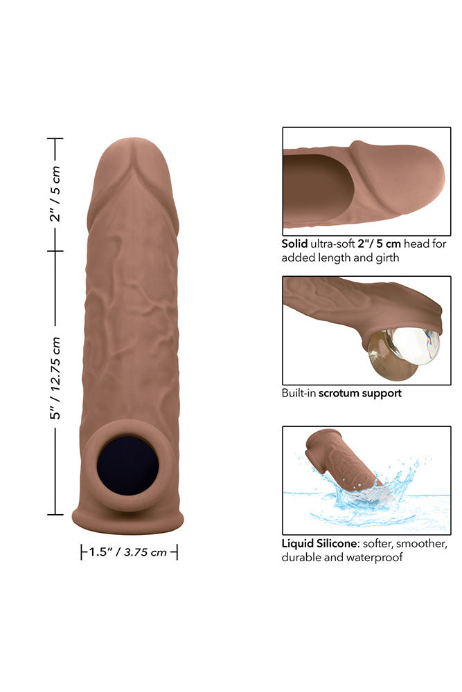 Cal Exotics -  Performance Maxx - Life-Like Penis Extension 7” - Brown - Stag Shop