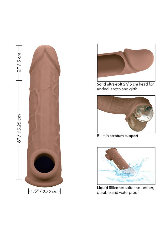 Cal Exotics -  Performance Maxx - Life-Like Penis Extension 8” - Brown - Stag Shop