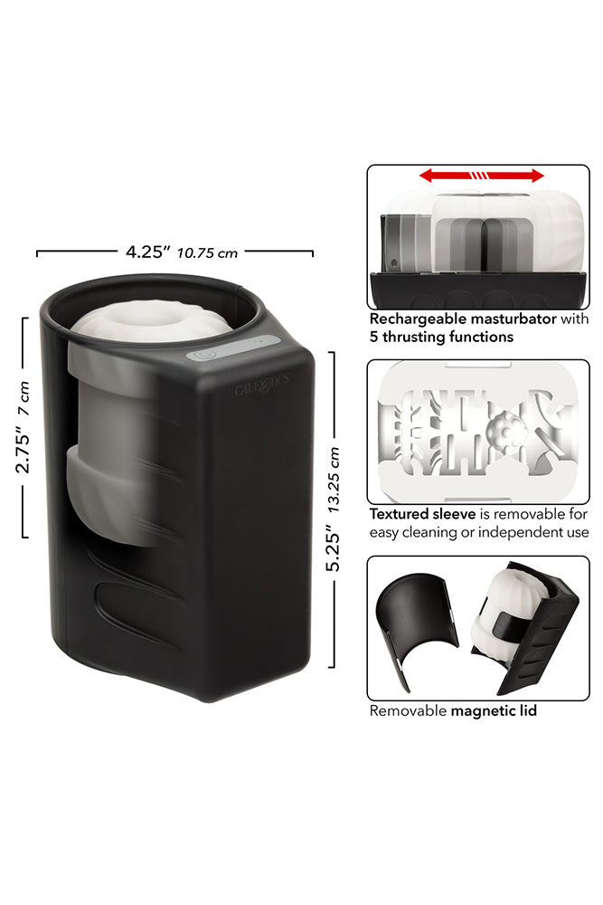 Cal Exotics - Optimum Power - Power Thruster Automatic Stroker - Black/White - Stag Shop