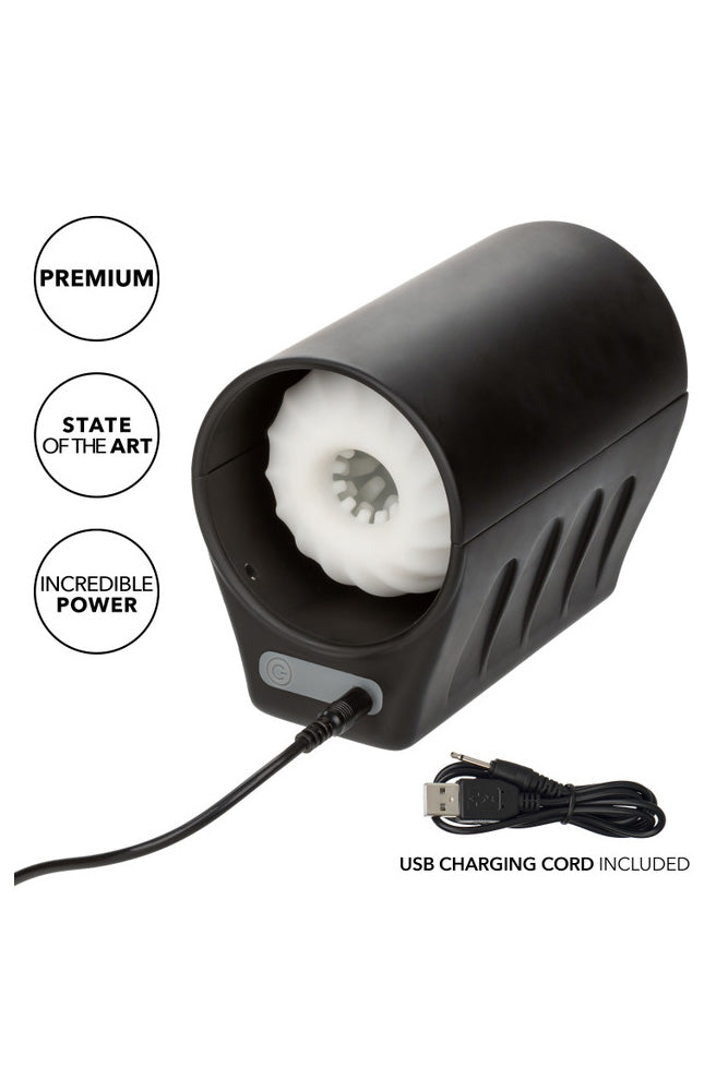 Cal Exotics - Optimum Power - Power Thruster Automatic Stroker - Black/White - Stag Shop