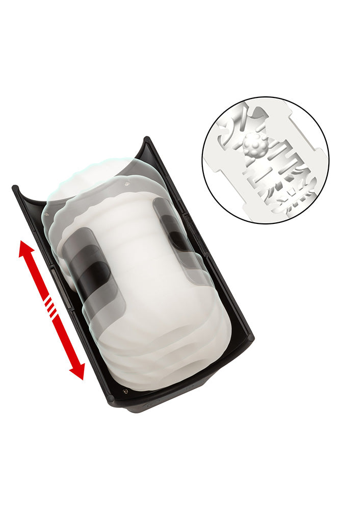 Cal Exotics - Optimum Power - Power Thruster Automatic Stroker - Black/White - Stag Shop