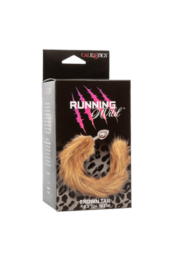 Cal Exotics - Running Wild - Brown Tail Anal Plug - Brown/Silver - Stag Shop
