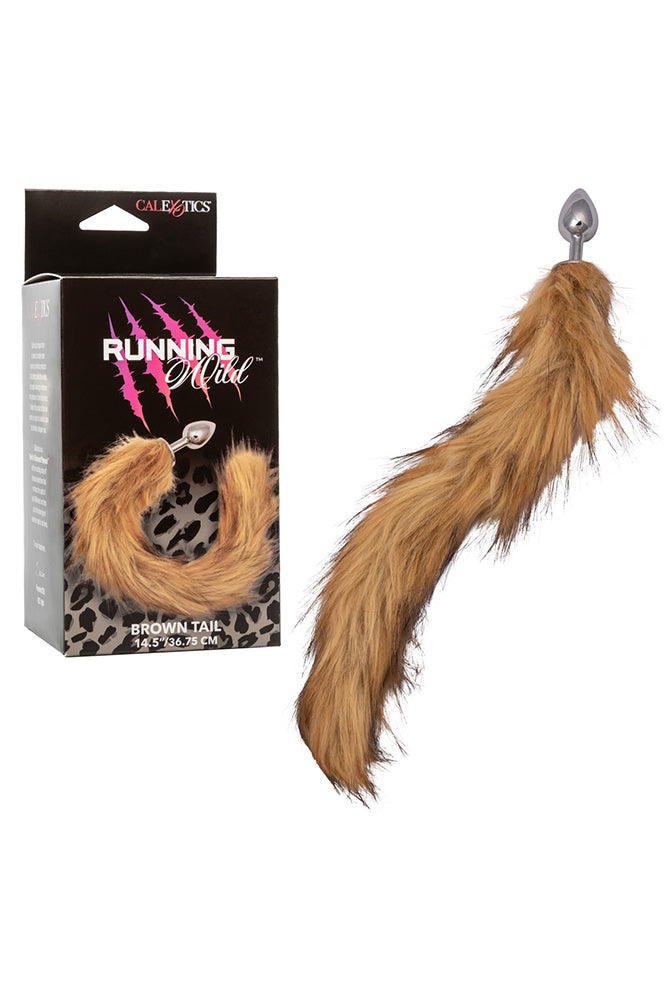 Cal Exotics - Running Wild - Brown Tail Anal Plug - Brown/Silver - Stag Shop