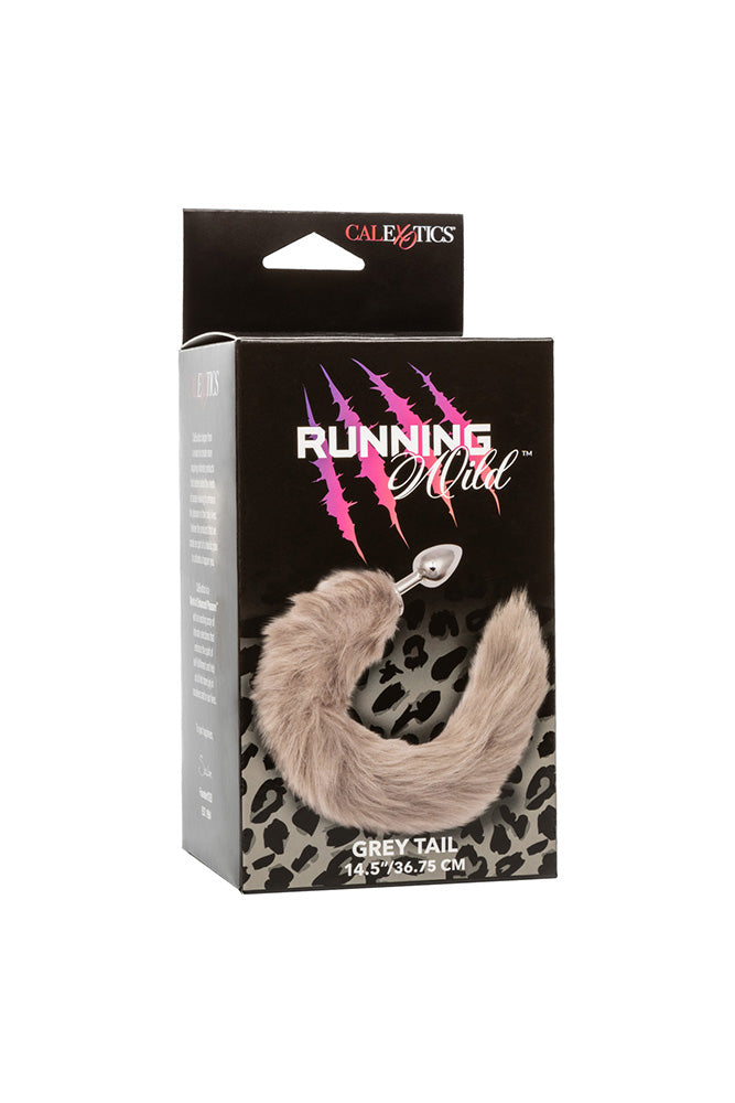 Cal Exotics - Running Wild - Grey Tail Anal Plug - Grey/Silver - Stag Shop