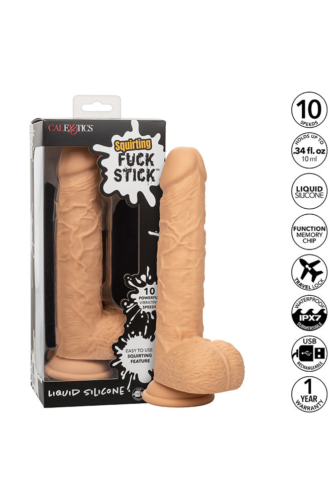 Cal Exotics - Squirting Fuck Stick Vibrating Dildo - Various Colours - Stag Shop