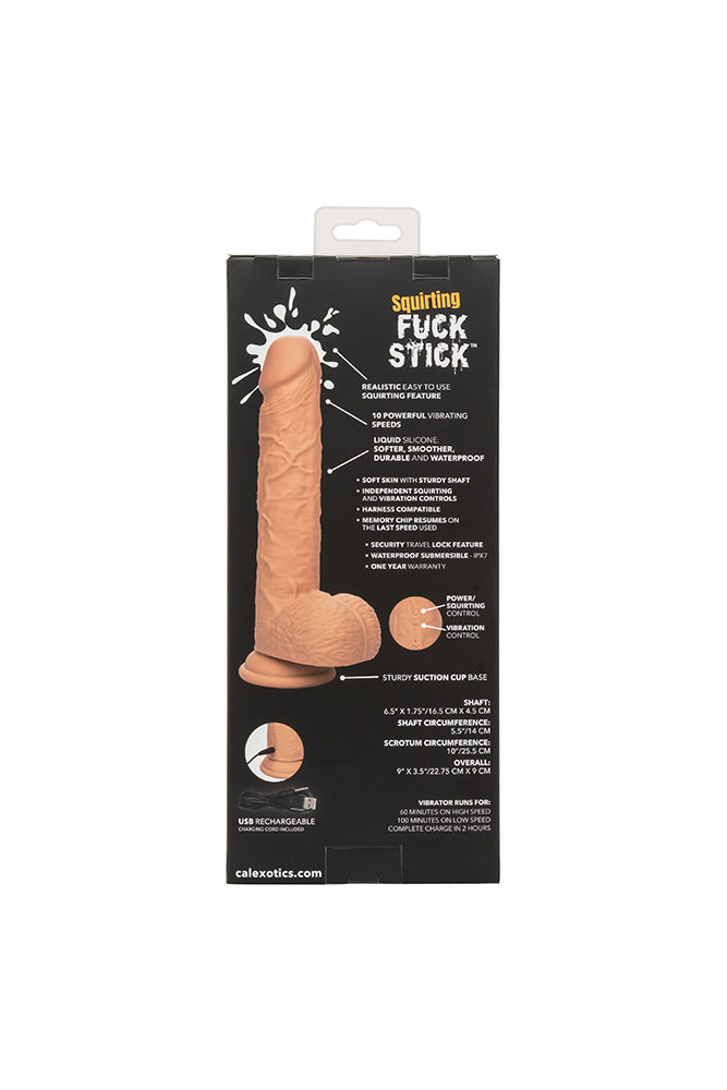 Cal Exotics - Squirting Fuck Stick Vibrating Dildo - Various Colours - Stag Shop