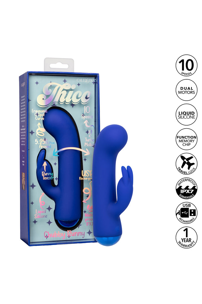 Cal Exotics - Thicc - Chubby Bunny Vibrator - Blue - Stag Shop