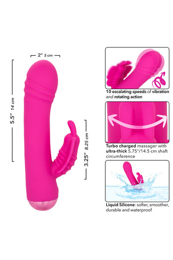 Cal Exotics - Thicc - Chubby Rotating Butterfly Dual Vibrator - Pink - Stag Shop