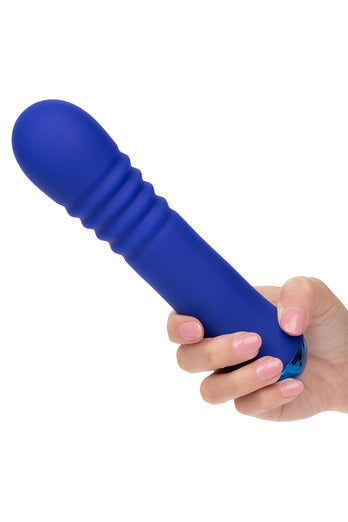 Cal Exotics - Thicc - Chubby Thrusting Wand Vibrator - Blue - Stag Shop