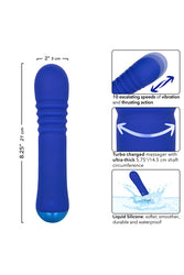 Cal Exotics - Thicc - Chubby Thrusting Wand Vibrator - Blue - Stag Shop
