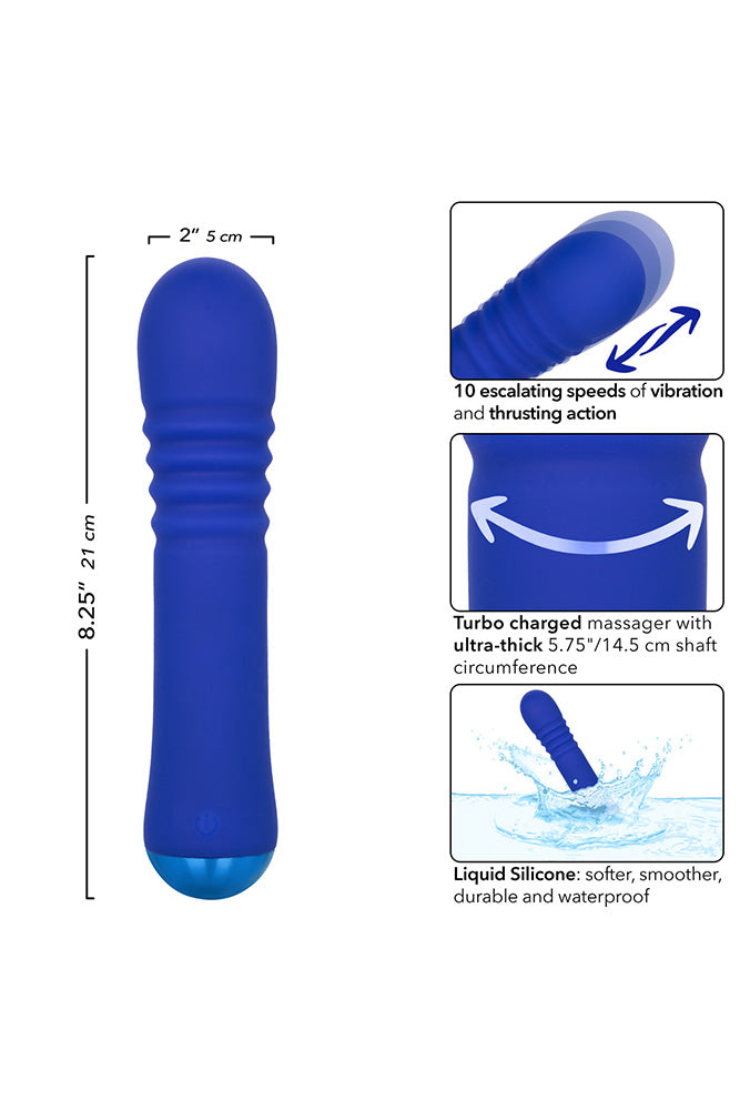 Cal Exotics - Thicc - Chubby Thrusting Wand Vibrator - Blue - Stag Shop