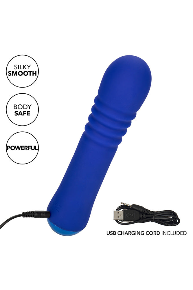 Cal Exotics - Thicc - Chubby Thrusting Wand Vibrator - Blue - Stag Shop
