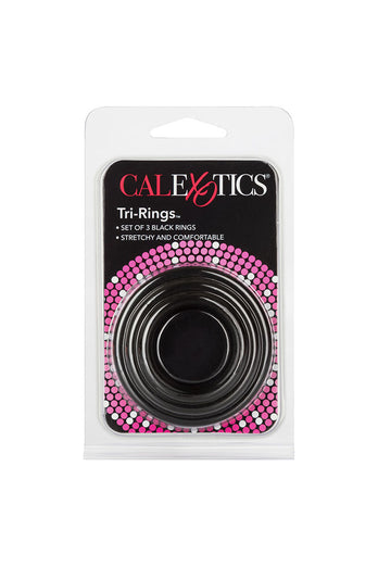 Cal Exotics - Tri-Rings Cock Ring Set - Black - Stag Shop