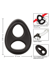 Cal Exotics - Ultra Soft Dual Cock Ring - Black - Stag Shop