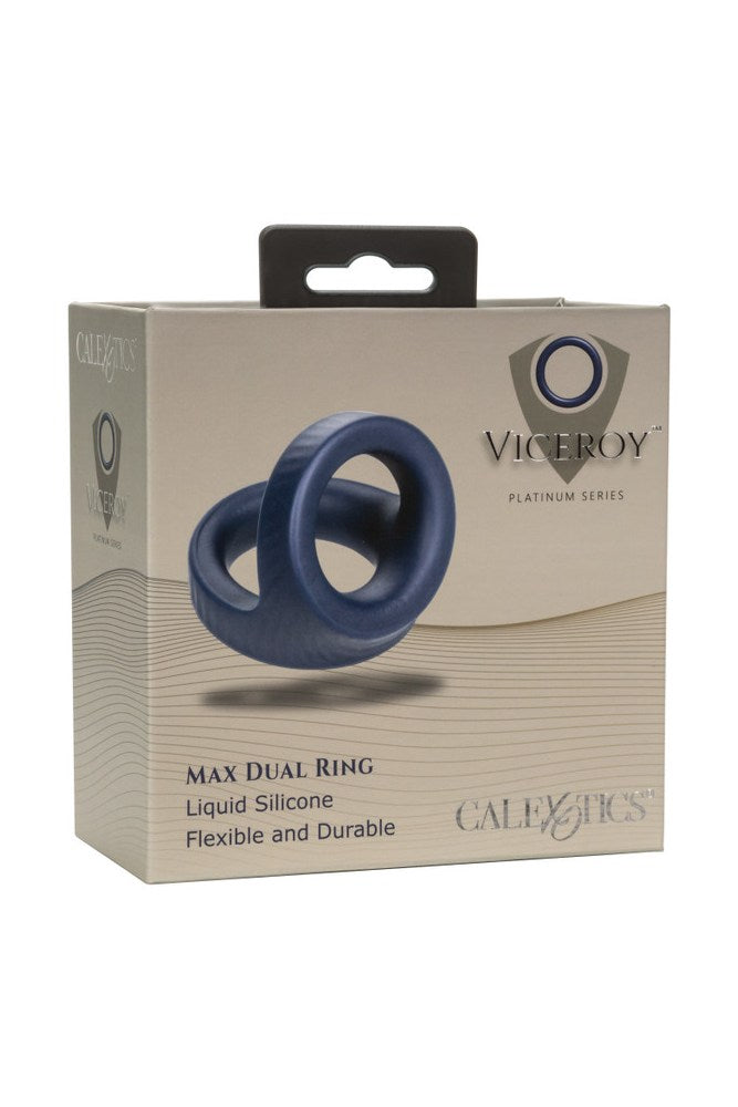 Cal Exotics - Viceroy - Max Dual Silicone Cock Ring - Blue - Stag Shop