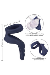 Cal Exotics - Viceroy - Perineum Dual Cock Ring - Blue - Stag Shop