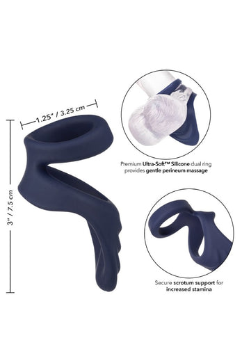 Cal Exotics - Viceroy - Perineum Dual Cock Ring - Blue - Stag Shop