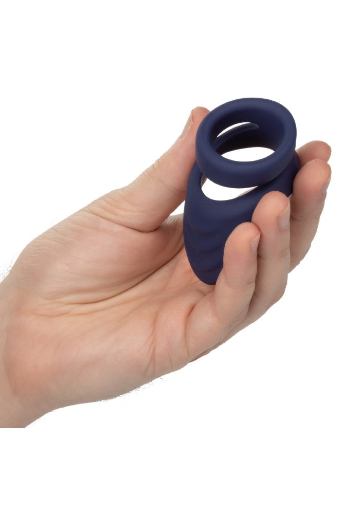 Cal Exotics - Viceroy - Perineum Dual Cock Ring - Blue - Stag Shop