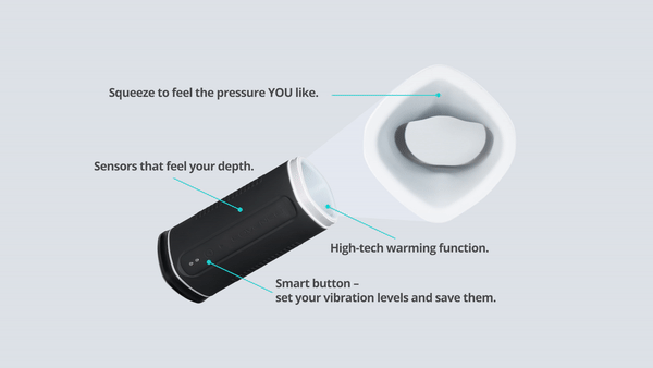 Lovense - Calor Bluetooth Automatic Male Masturbator - Black - Stag Shop