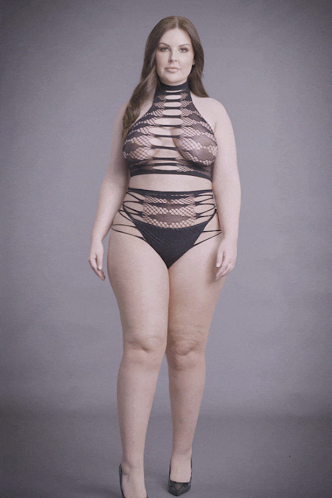 Shots Toys - Le Désir - SHA003 - Carpo Crop Top & Panty Set - Black - OS/XL - Stag Shop