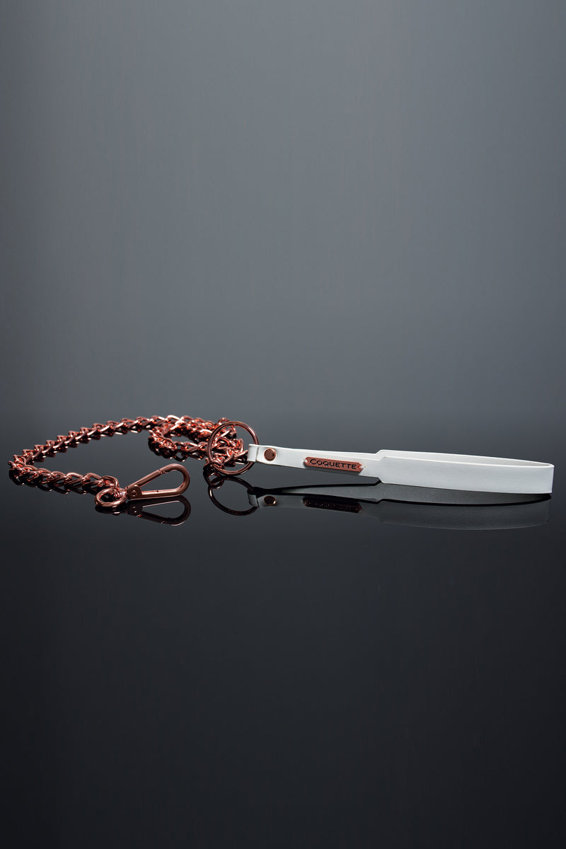 Coquette Pleasure Collection -  23624 - Vegan Leather Leash – White - Stag Shop