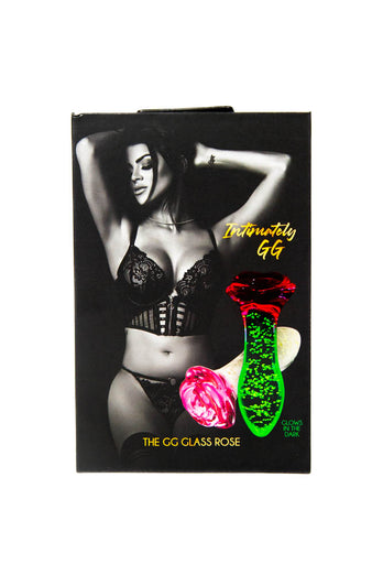 Cousins Group - Intimately GG - GG Glass Rose Anal Plug - Glow in the Dark/Pink - Stag Shop