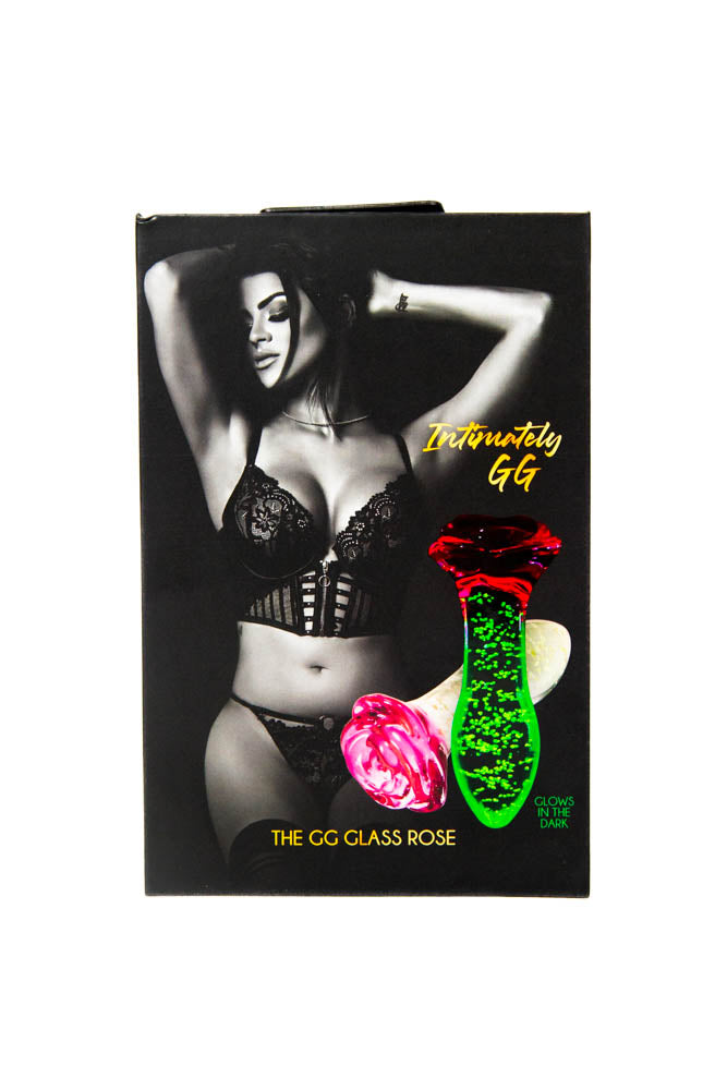 Cousins Group - Intimately GG - GG Glass Rose Anal Plug - Glow in the Dark/Pink - Stag Shop