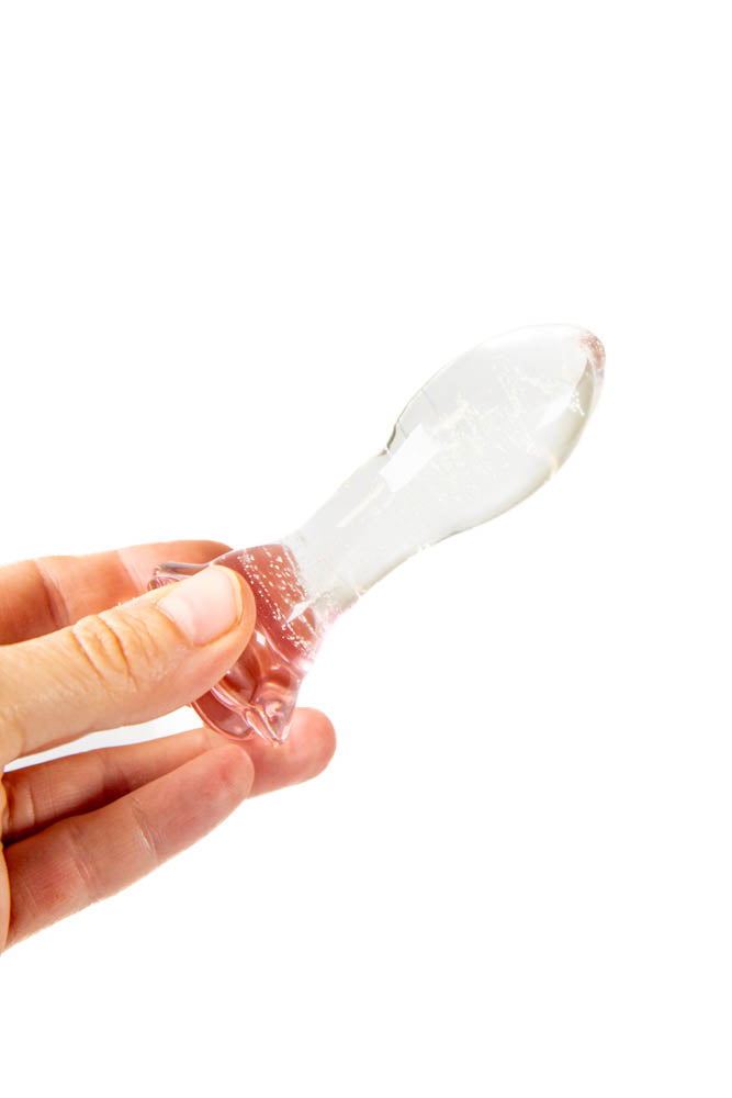 Cousins Group - Intimately GG - GG Glass Rose Anal Plug - Glow in the Dark/Pink - Stag Shop