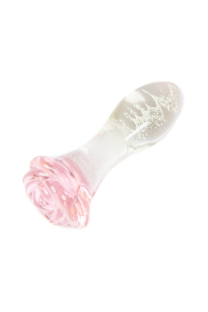 Cousins Group - Intimately GG - GG Glass Rose Anal Plug - Glow in the Dark/Pink - Stag Shop