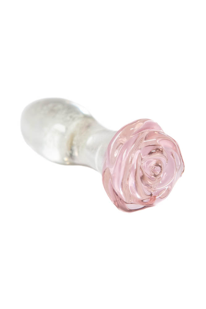 Cousins Group - Intimately GG - GG Glass Rose Anal Plug - Glow in the Dark/Pink - Stag Shop
