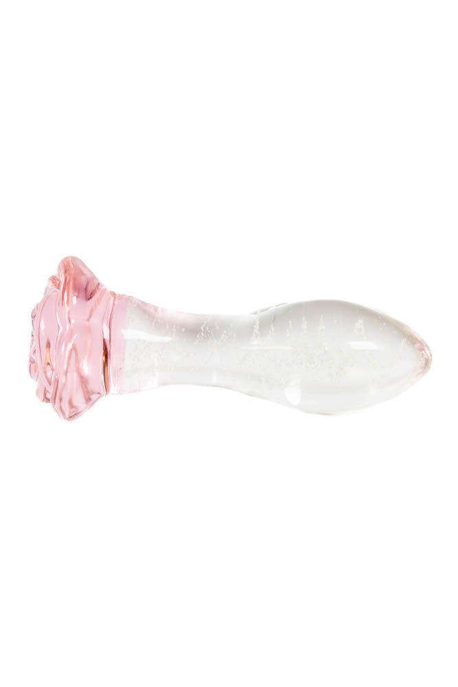 Cousins Group - Intimately GG - GG Glass Rose Anal Plug - Glow in the Dark/Pink - Stag Shop