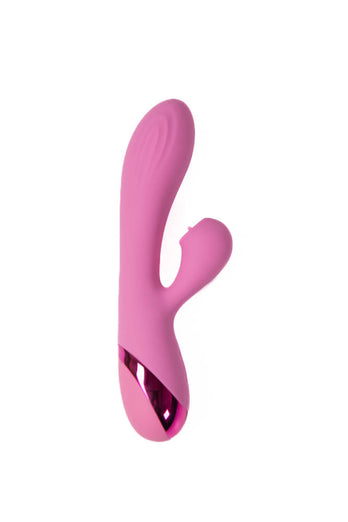 Cousins Group - Juicy - V-Gasm Dual Vibrator With Flickering Stimulator - Pink - Stag Shop