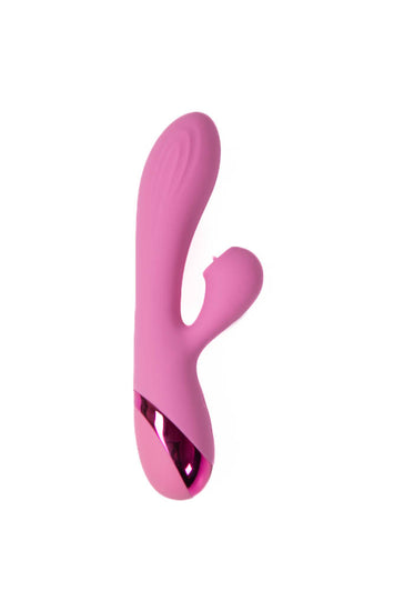 Cousins Group - Juicy - V-Gasm Dual Vibrator With Flickering Stimulator - Pink - Stag Shop