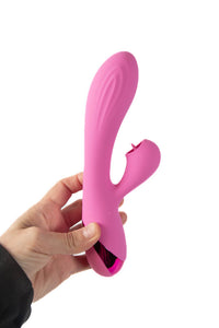 Thumbnail for Cousins Group - Juicy - V-Gasm Dual Vibrator With Flickering Stimulator - Pink