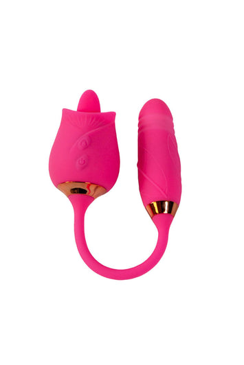 Pink Pussycat - Licking Rose With Thrusting Vibrator - Pink - Stag Shop