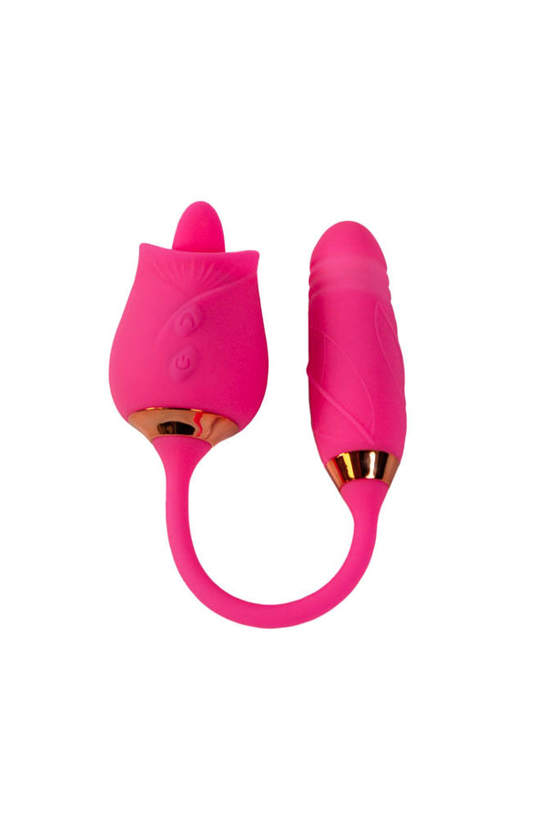 Pink Pussycat - Licking Rose With Thrusting Vibrator - Pink - Stag Shop