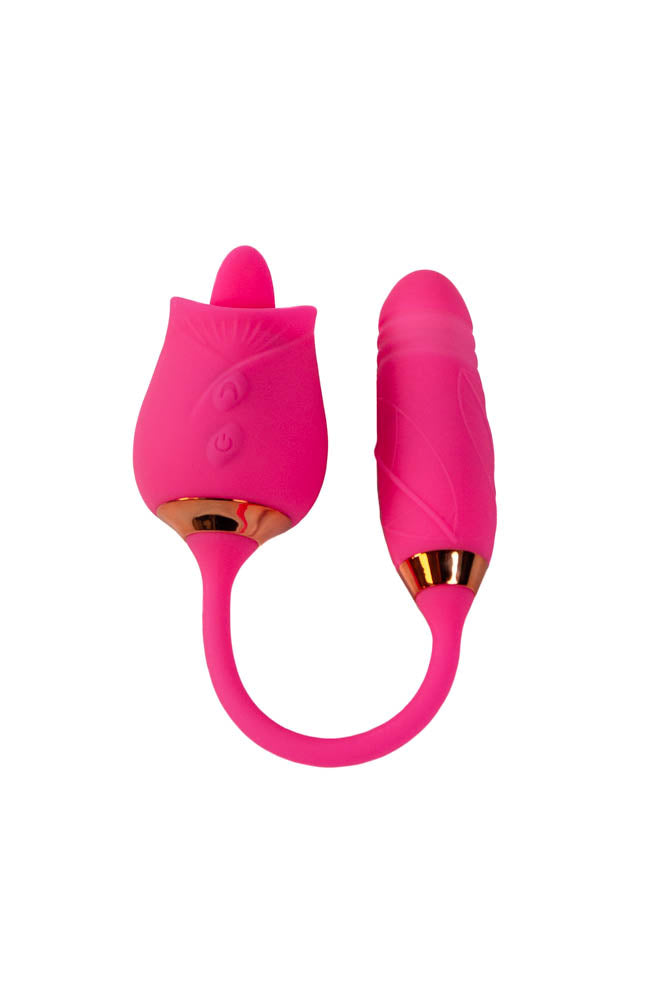 Pink Pussycat - Licking Rose With Thrusting Vibrator - Pink - Stag Shop