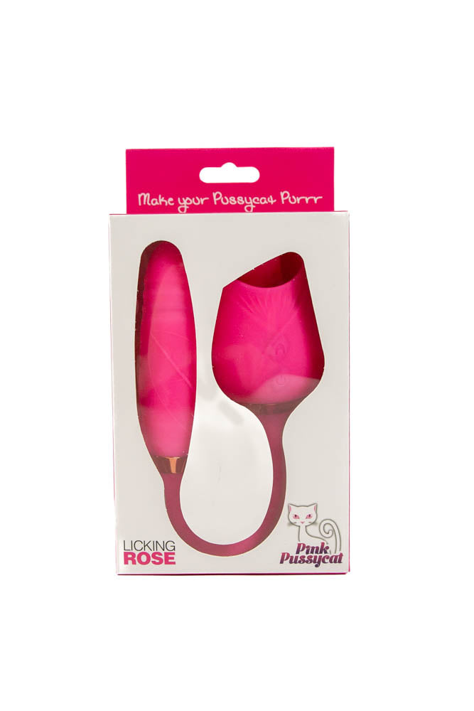 Pink Pussycat - Licking Rose With Thrusting Vibrator - Pink - Stag Shop