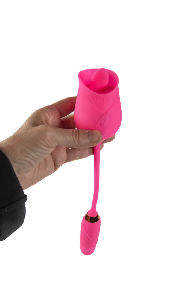 Pink Pussycat - Licking Rose With Thrusting Vibrator - Pink - Stag Shop
