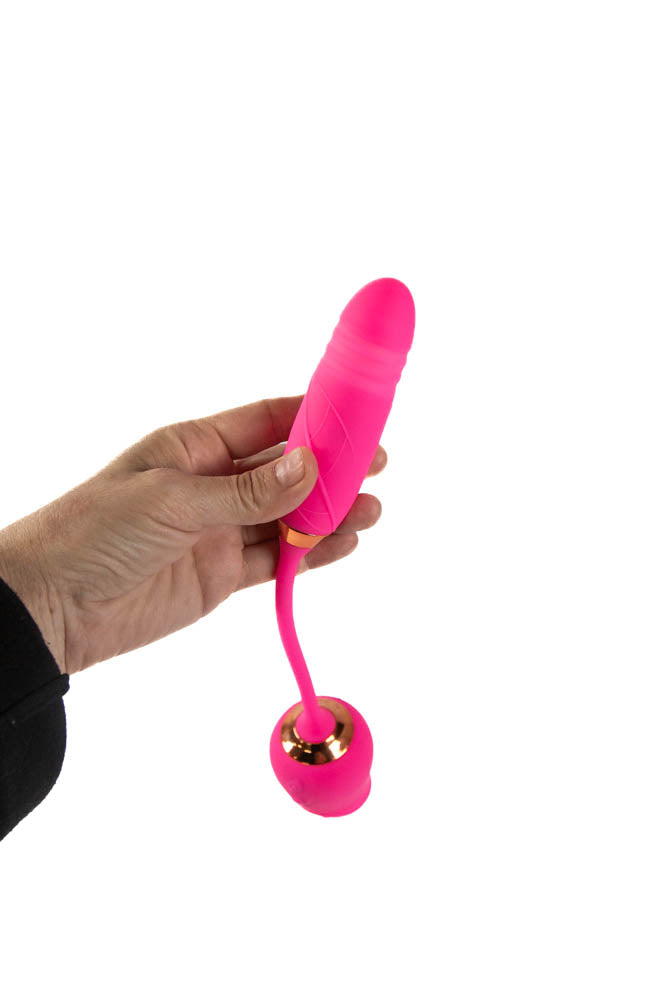 Pink Pussycat - Licking Rose With Thrusting Vibrator - Pink - Stag Shop