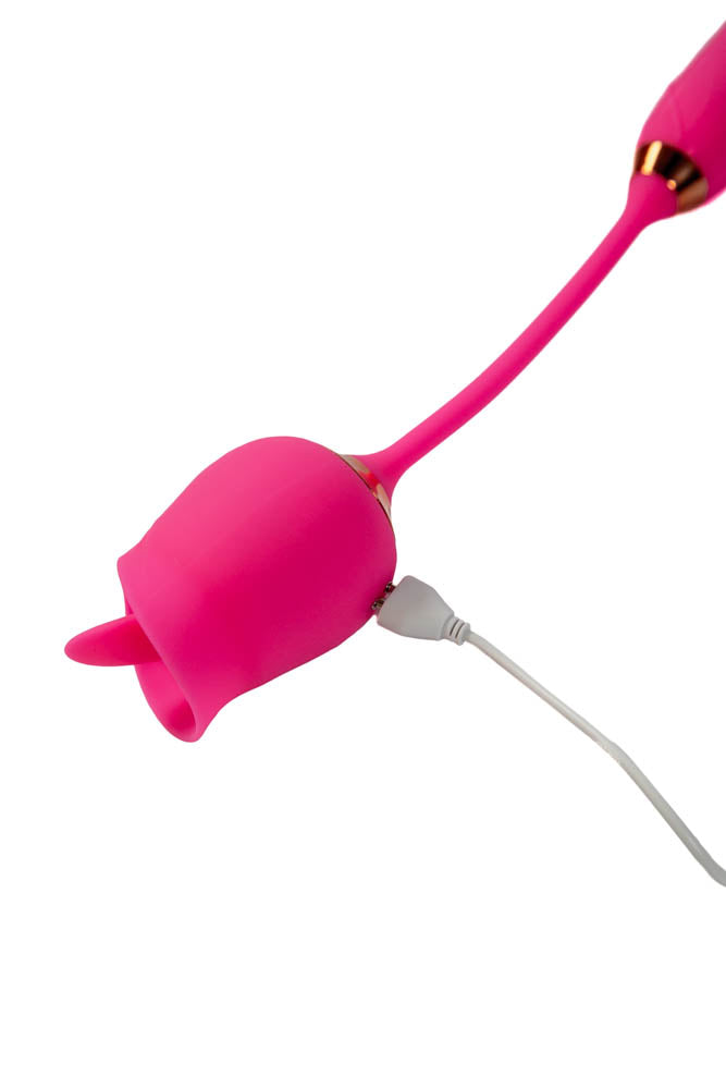 Pink Pussycat - Licking Rose With Thrusting Vibrator - Pink - Stag Shop