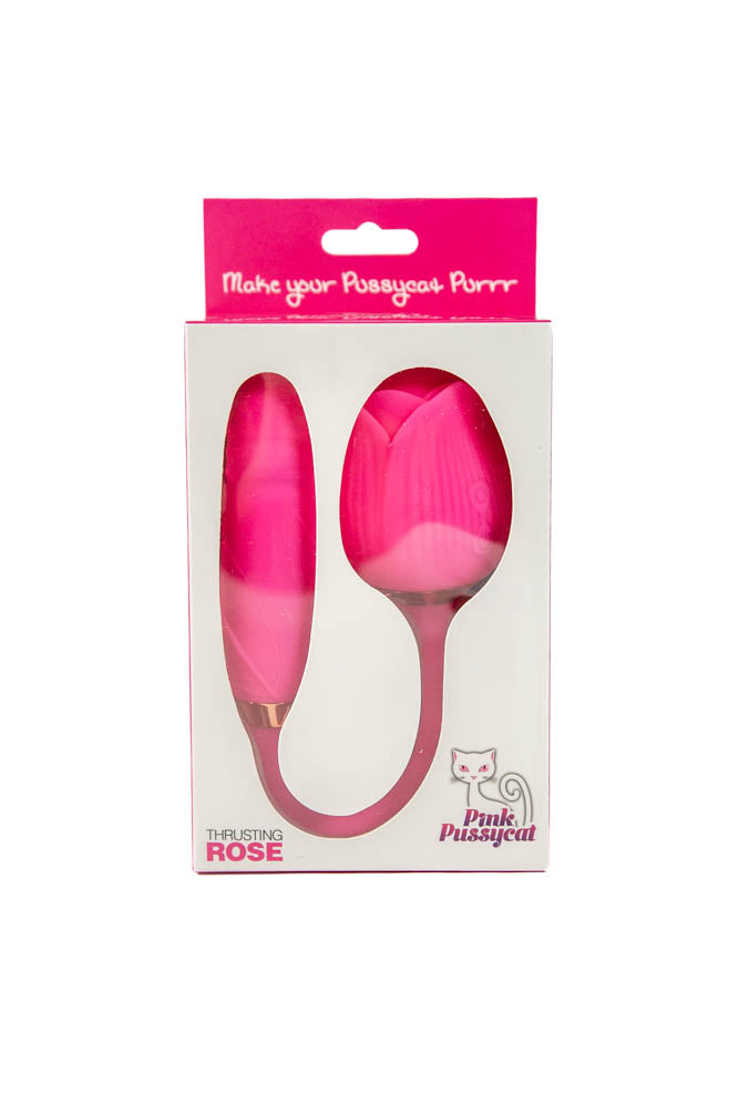 Cousins Group - Pink Pussycat - Air Pulse Rose With Thrusting Vibrator - Pink - Stag Shop