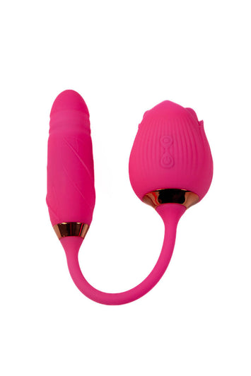 Cousins Group - Pink Pussycat - Air Pulse Rose With Thrusting Vibrator - Pink - Stag Shop