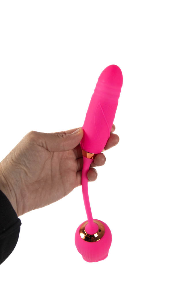 Cousins Group - Pink Pussycat - Air Pulse Rose With Thrusting Vibrator - Pink - Stag Shop