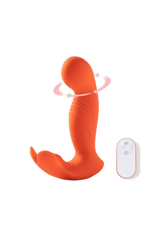 Honey Play Box - Crave 3 G-Spot Vibrator with Rotating Head & Clit Tickler - Orange - Stag Shop