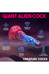 XR Brands - Creature Cocks - Intruder Alien Silicone Dildo - Multicolour - Stag Shop