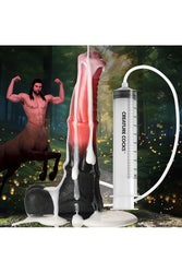 XR Brands - Creature Cocks - Centaur Explosion Squirting Silicone Dildo - Black/Peach - Stag Shop