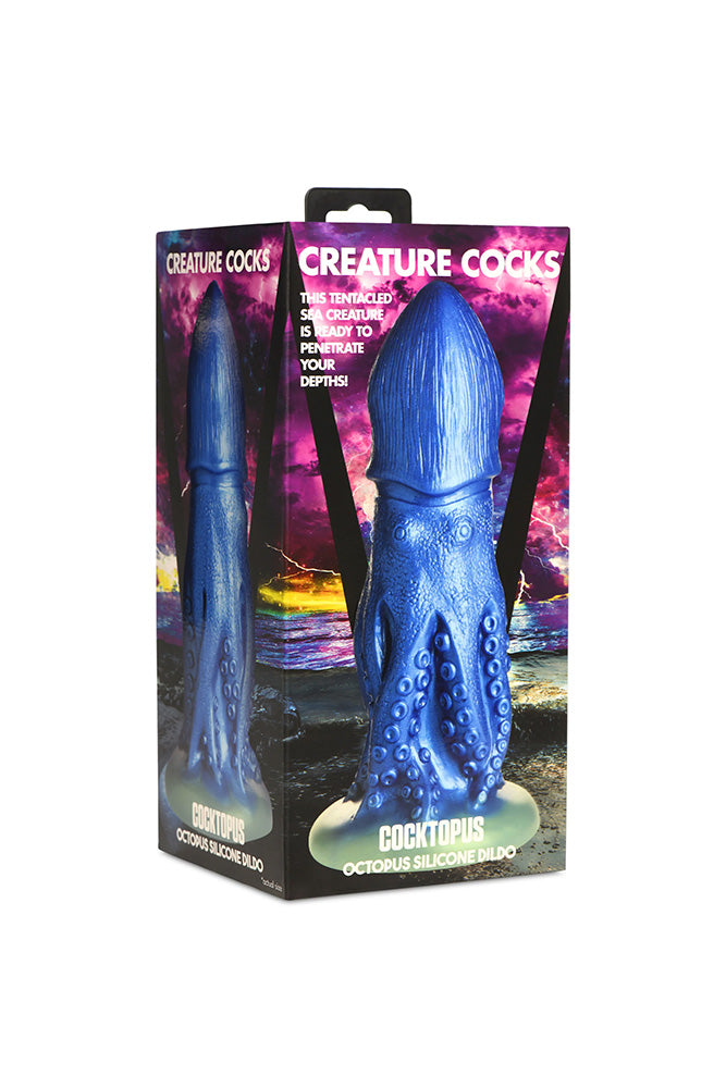 XR Brands - Creature Cocks - Cocktopus Octopus Silicone Dildo - Blue - Stag Shop
