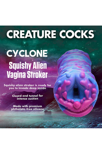 XR Brands - Creature Cocks - Cyclone Squishy Alien Vagina Stroker - Multicolour - Stag Shop